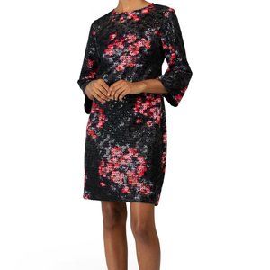 Trina Turk Black and Pink Sequin Mini Dress